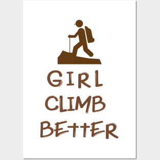 Girl Climbing Climb Gift Posters and Art